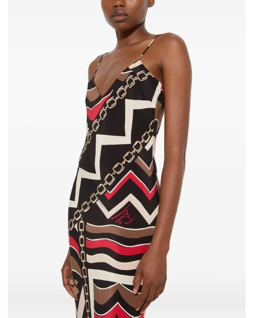 Emilio Pucci White Istrice-Print Long Dress