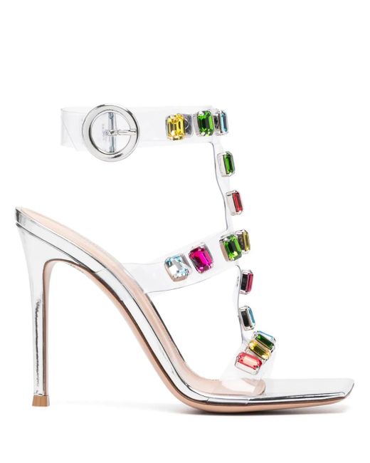 Sandali Con Decorazione di Gianvito Rossi in Metallic