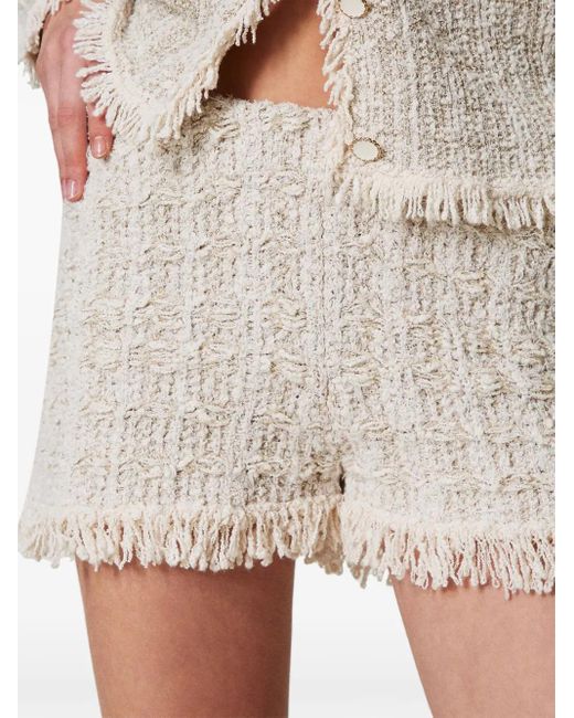 Twinset Natural Lurex Jacquard Shorts