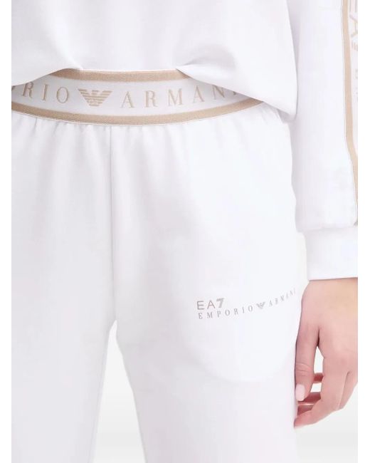 EA7 White Logo-Detail Tracksuit