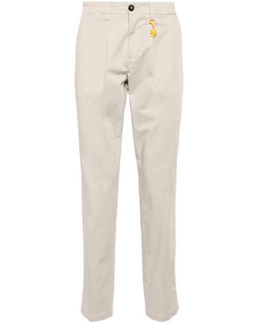 Manuel Ritz Natural Garment-dyed Straight Trousers for men