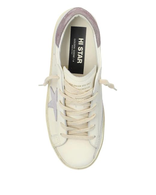 Golden Goose Deluxe Brand White Hi Star Leather Platform Sneakers