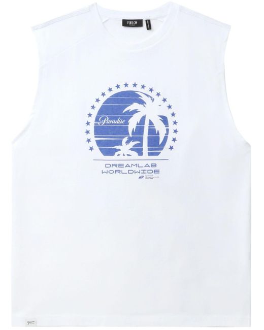 FIVE CM Blue Graphic-print Cotton Tank Top for men