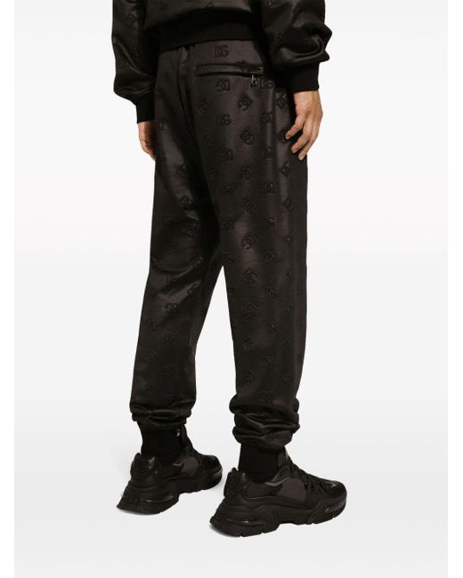 Pantalones de chándal con monograma en jacquard Dolce & Gabbana de hombre de color Black