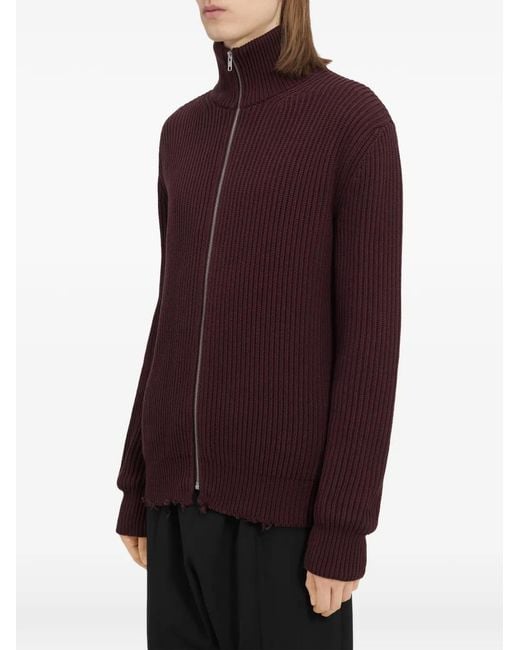 MM6 by Maison Margiela Red Ribbed Cotton Jacket for men