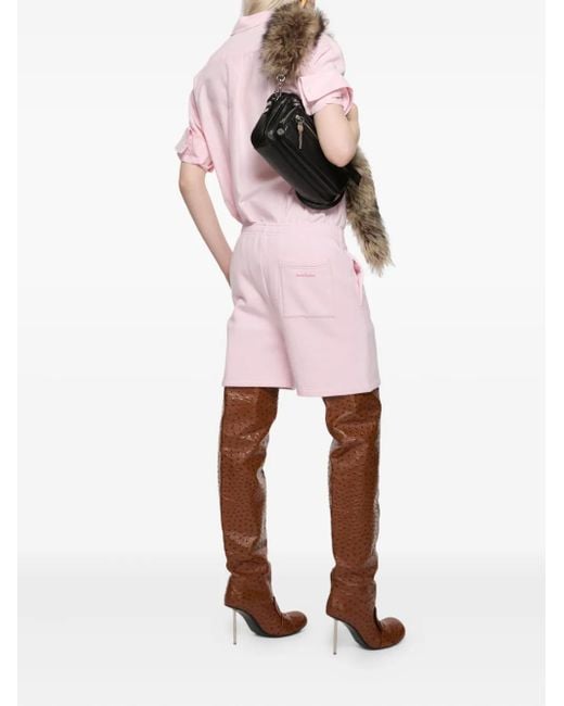 Pantalones cortos con logo bordado Acne de color Pink