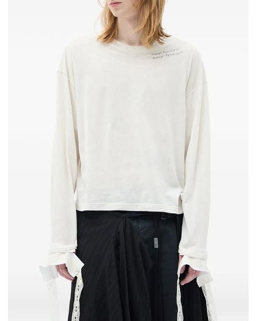 Ann Demeulemeester White Teenage Apocalypse Graphic-Print T-Shirt for men