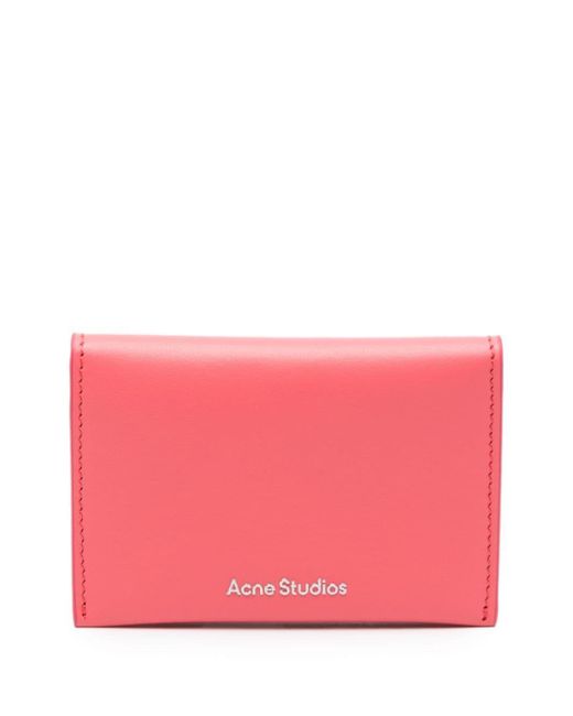 Acne Pink Logo-lettering Leather Cardholder