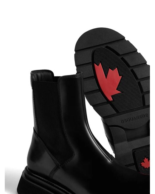 DSquared² Black Patent Leather Chelsea Boots for men