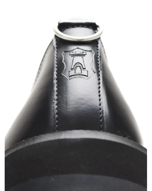 George Cox Black Leather Boat Shoes for men