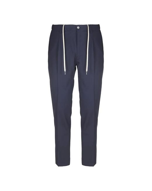 BE ABLE Blue Pantalon Plissé Riccardo À Lien De Resserrage for men