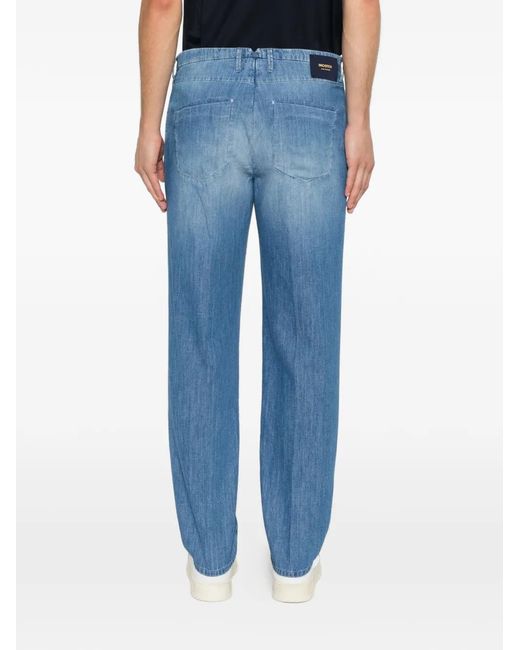 Incotex Blue Pleated Jeans for men
