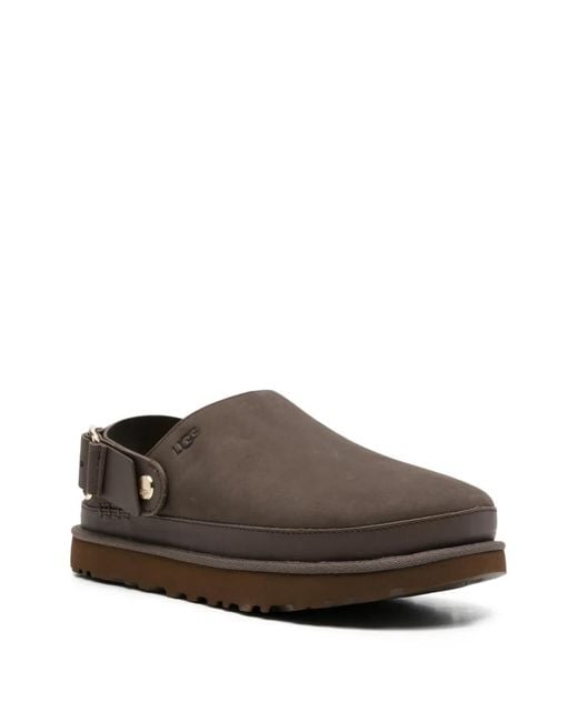 Ugg Brown Goldenstar Villa Clogs Strap Mules