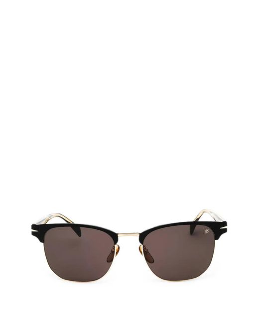 David Beckham Black Browline-Frame Sunglasses for men