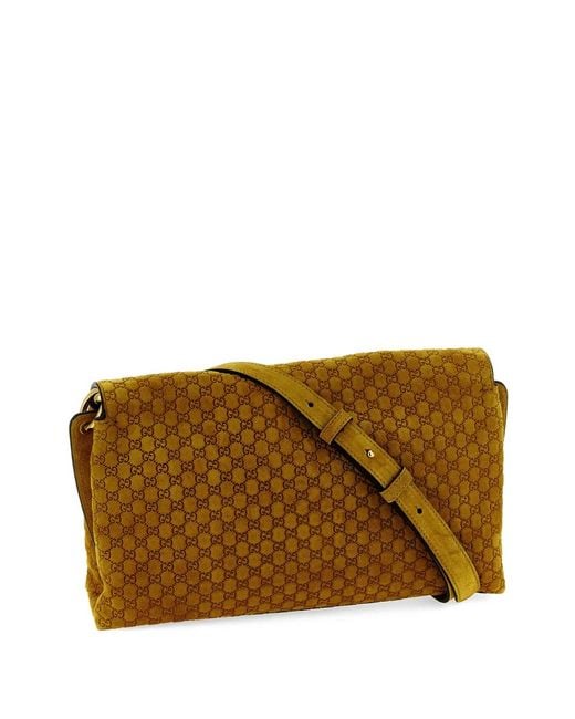 Gucci Brown Medium Gg Embossed Leather Shoulder Bag