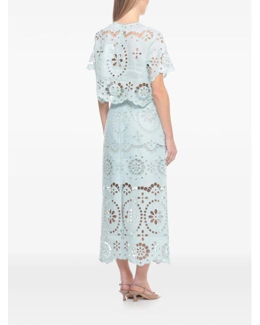 Zimmermann White Awaken Embroidered Blouse