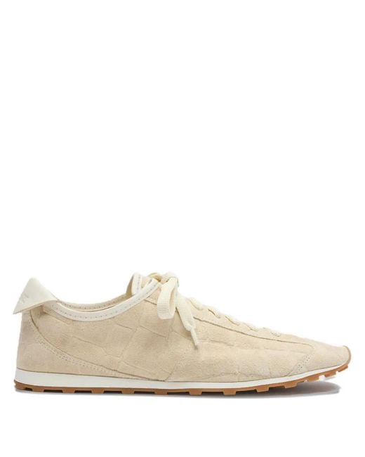 Jacquemus White Low-Top Suede Sneakers for men