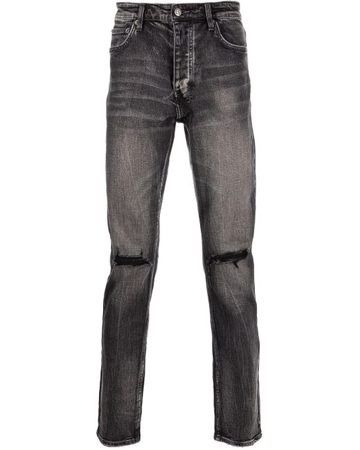 Ksubi Denim Ripped-detail Skinny Jeans in Grey (Gray) for Men - Lyst