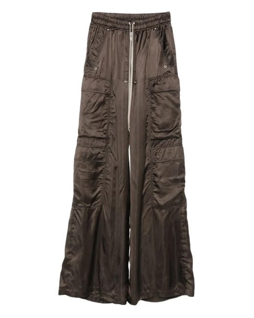 Rick Owens Brown Drawstring Cargo Trousers