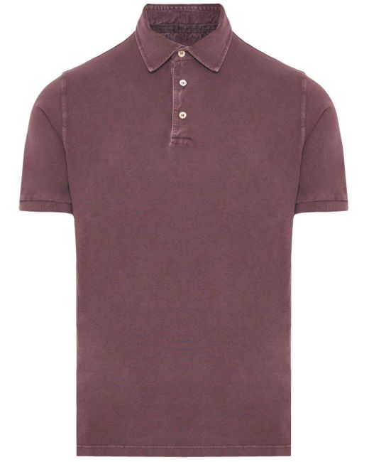 Fedeli Red North Piqué Cotton Polo Shirt for men