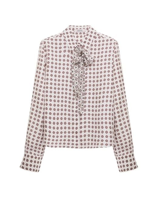 Dorothee Schumacher White Graphic-Print Silk Blouse