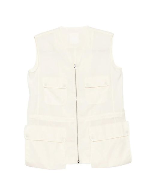 JNBY White Cargo-Pocket Poplin Vest