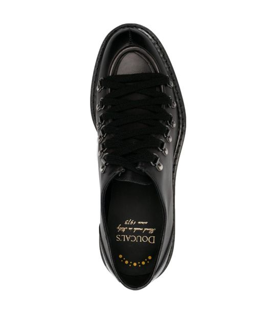 Doucal's Black Round-toe Leather Lace-up Shoes for men