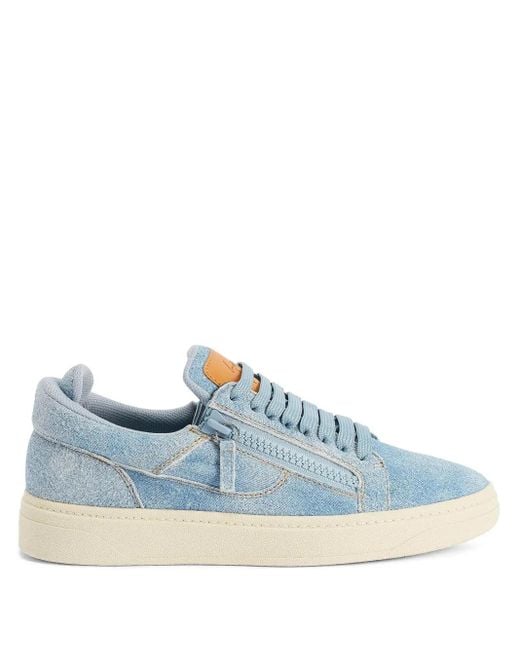 Giuseppe Zanotti Blue Gz94 Double-Zip Low-Top Sneakers for men