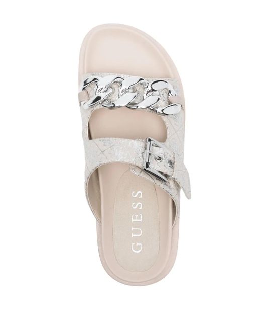 Guess White Fatema Slides
