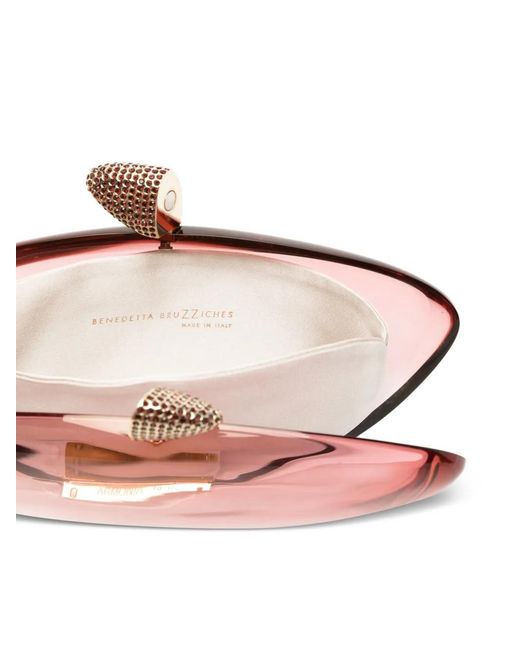 Benedetta Bruzziches Pink Crystal-Embellished Ombré Clutch Bag