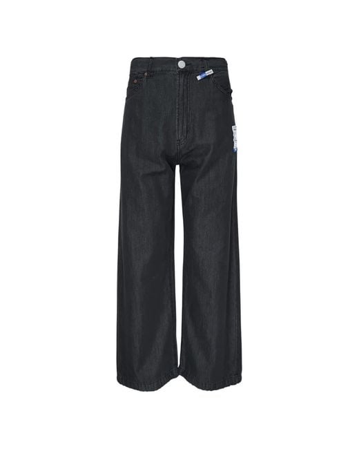 Maison Mihara Yasuhiro Blue In-Stru(-Tal) Logo-Patch Jeans for men
