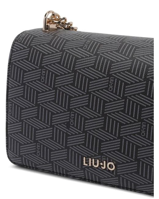 Liu Jo Gray Geometric-Pattern Shoulder Bag