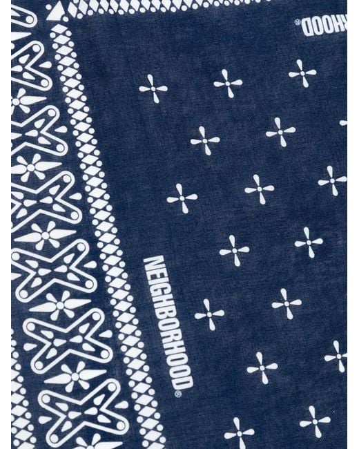 Neighborhood Blue Cross-Patterned Scarf
