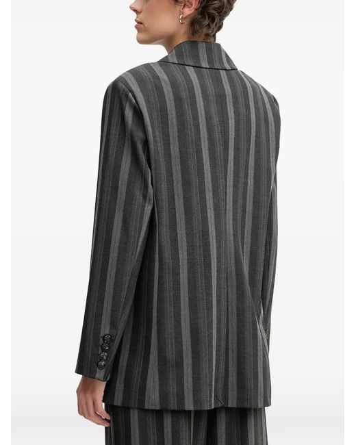 Mos Mosh Black Striped Button Blazer
