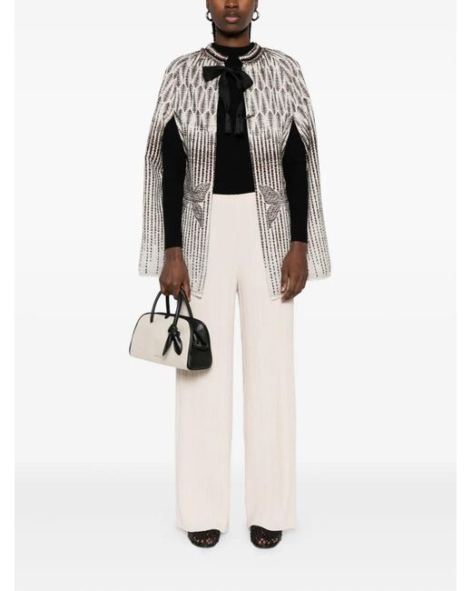 Forte_forte White Geometric-Pattern Bow Jacket