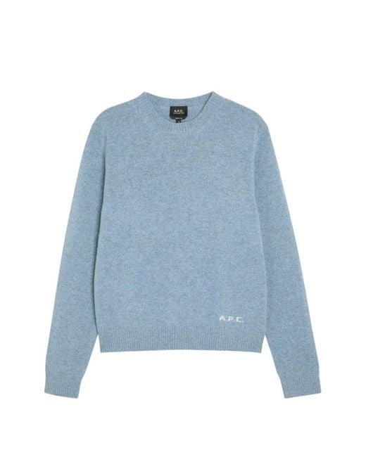 A.P.C. Blue Loose- Wool Sweater for men