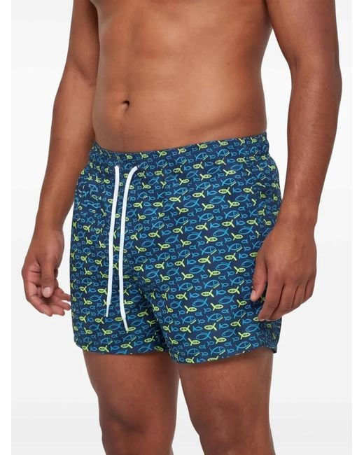 Sundek Blue Short De Bain À Imprimé Graphique for men