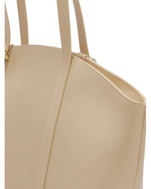 Furla Natural Medium Planeta Leather Tote Bag