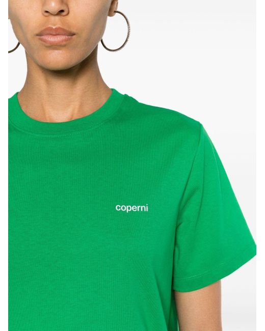 Coperni Green Logo-print Cotton T-shirt