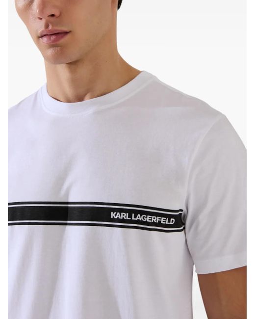 Karl Lagerfeld White Logo Beach T-Shirt for men