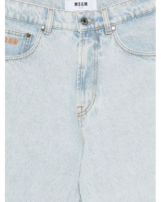 MSGM Blue Logo Trousers for men