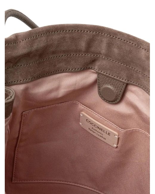 Coccinelle Brown Große Dulse Tote Bag mit Logo-Prägung