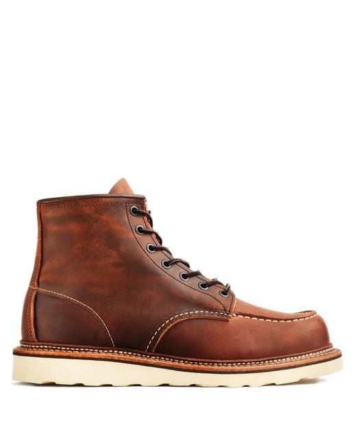 Red Wing Brown Classic Moc Lace-Up Boots for men