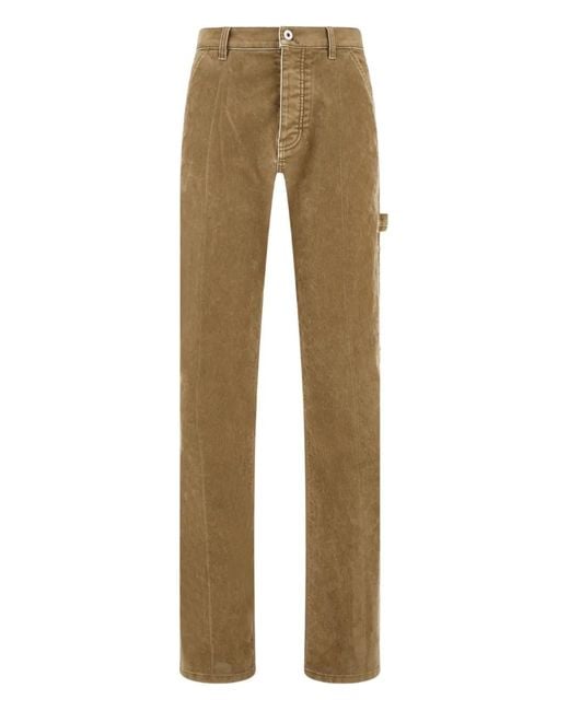 Ferragamo Natural Flocked Patch Pocket Cargo Trousers for men