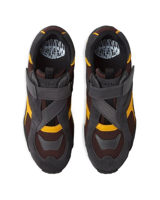 Versace Black Galaxia Suede Sneakers for men