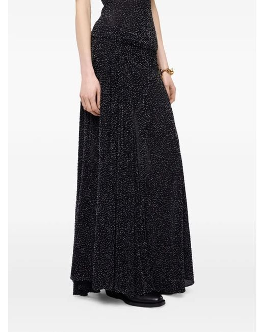 Rabanne Black Asymmetric Maxi Skirt