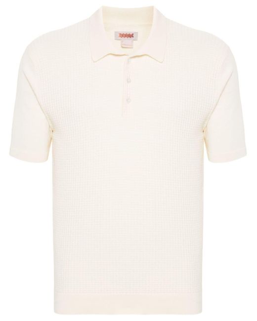Baracuta Poloshirt mit Waffelstrick-Muster in White für Herren