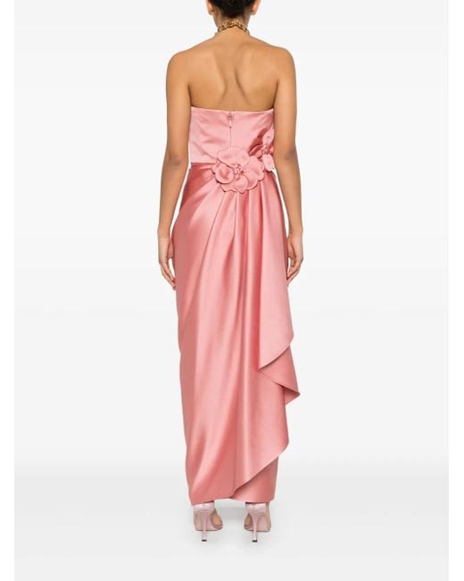 Elie Saab Pink Floral-Appliqué Gown
