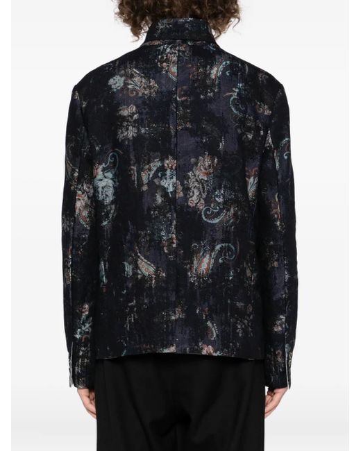 Forme D'expression Black Graphic-Print Jacket for men