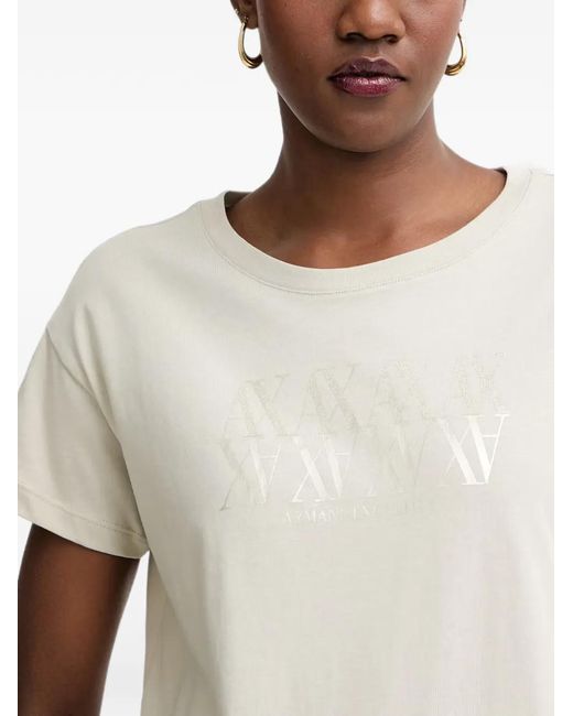 ARMANI EXCHANGE White Logo-Print Short-Sleeve T-Shirt